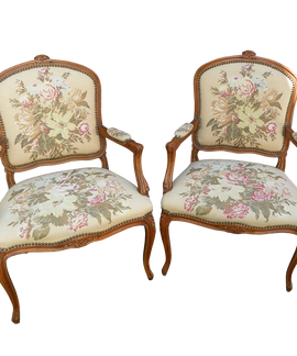 Pair Of French Arm Chairs. 2th Century